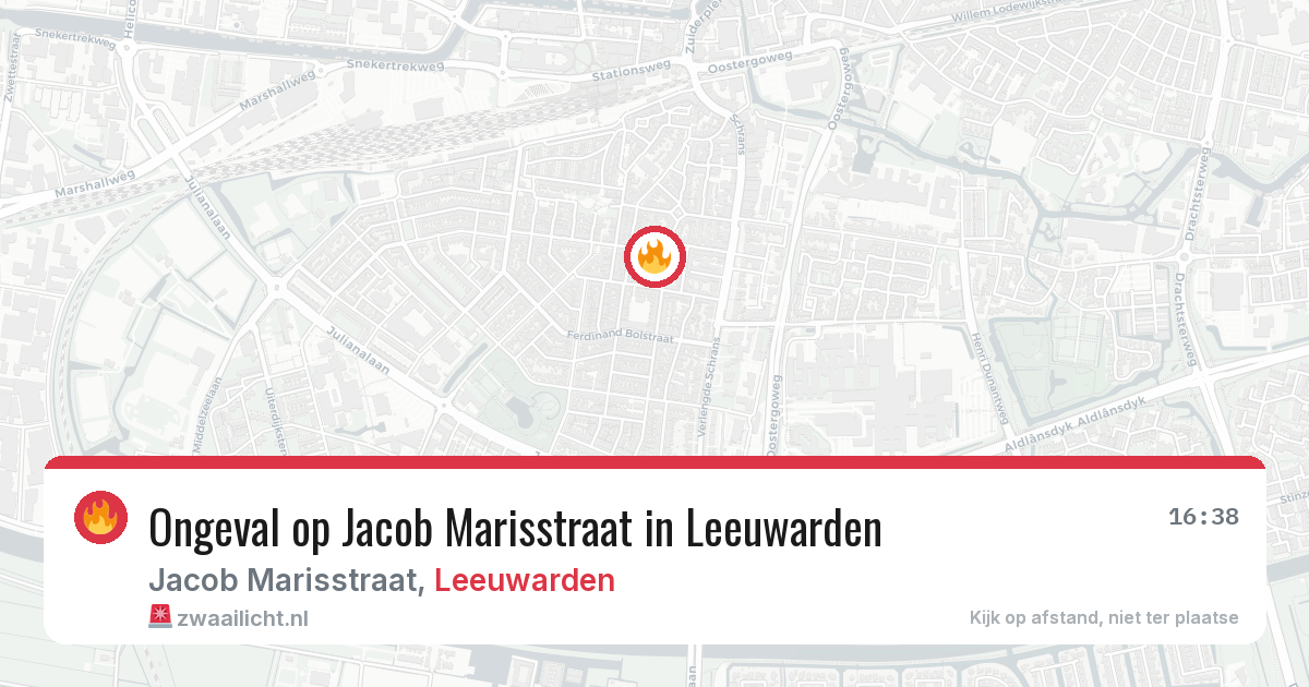 Ongeval op Jacob Marisstraat in Leeuwarden — 13 aug 2026