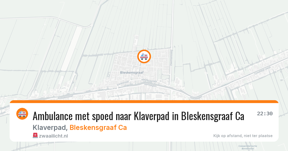 Ambulance met spoed naar Klaverpad in Bleskensgraaf Ca — 23 mei 2026