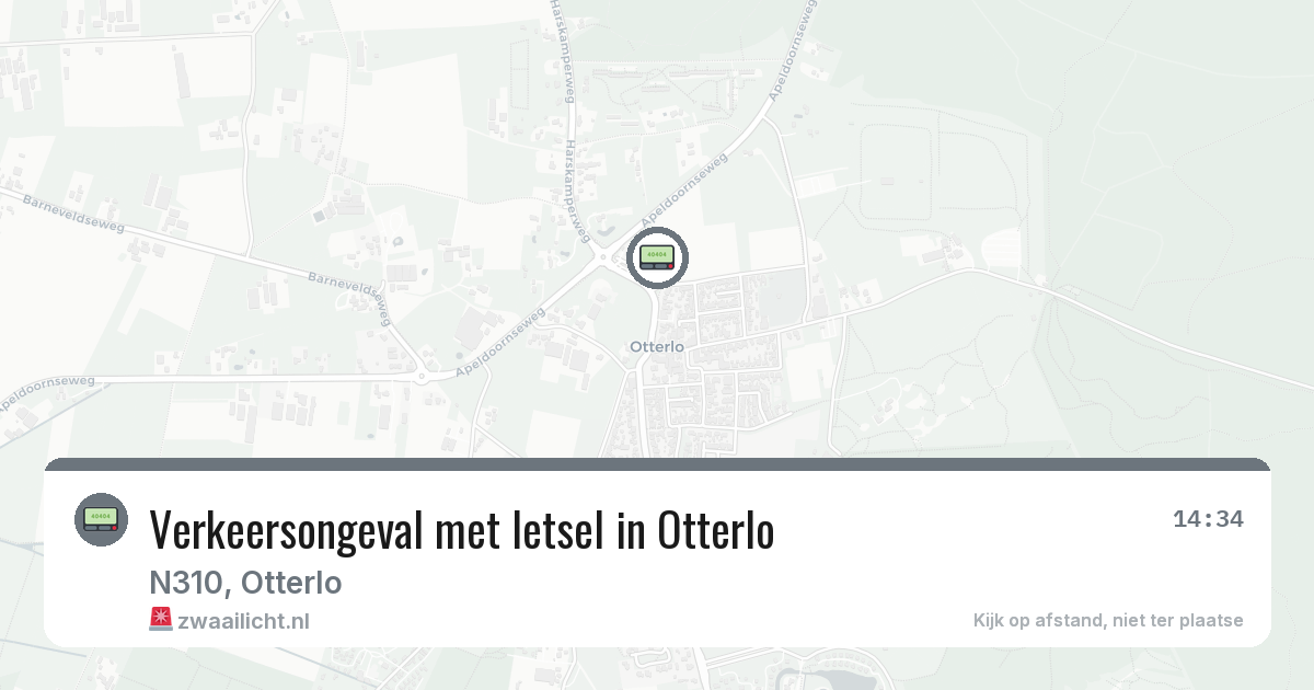Verkeersongeval met letsel in Otterlo — 29 jun 2026