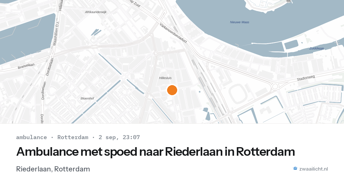 Ambulance met spoed naar Riederlaan in Rotterdam — 2 sep 2026