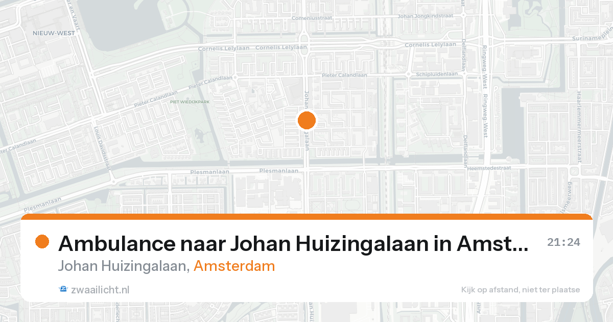 Ambulance naar Johan Huizingalaan in Amsterdam — 24 aug 2026