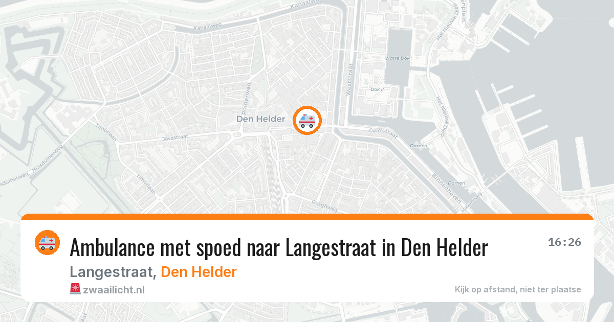 Ambulance met spoed naar Langestraat in Den Helder — 26 feb 2026