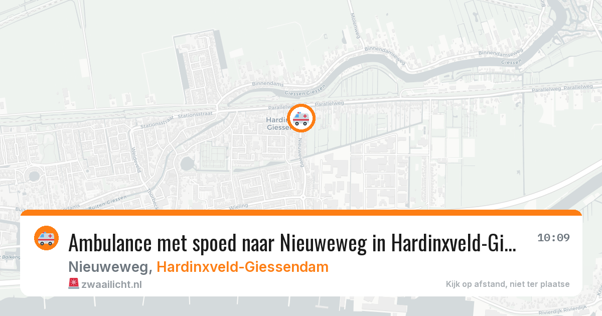 Ambulance met spoed naar Nieuweweg in Hardinxveld-Giessendam — 6 jun 2026