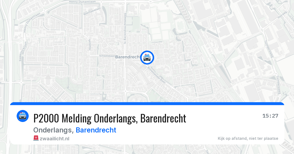 P2000 Melding Onderlangs, Barendrecht — 9 mei 2026
