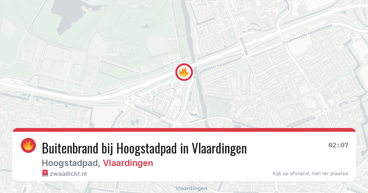 Buitenbrand bij Hoogstadpad in Vlaardingen — 9 jul 2026