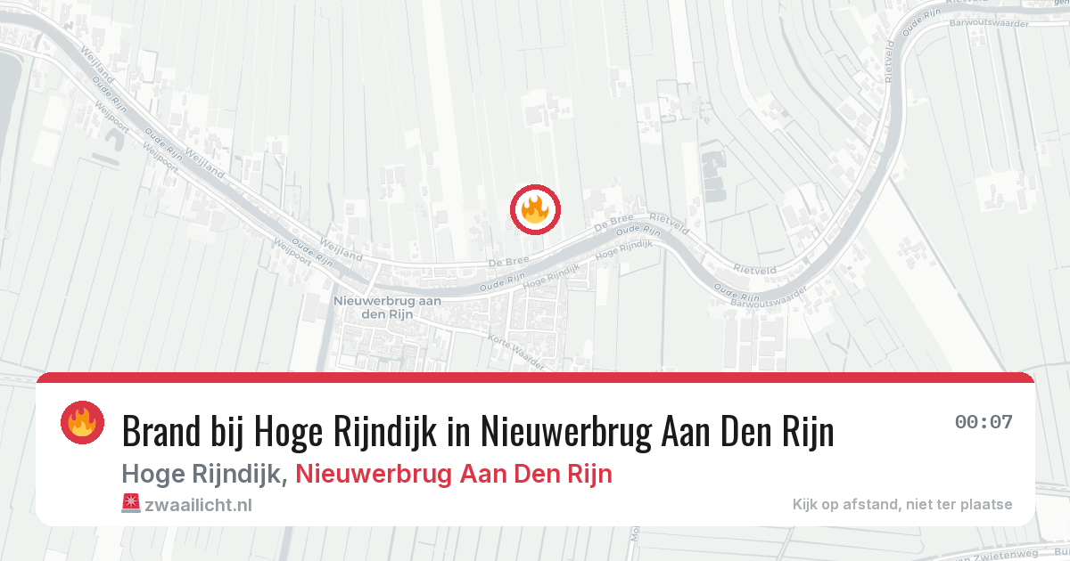 Brand bij Hoge Rijndijk in Nieuwerbrug Aan Den Rijn — 27 jun 2026