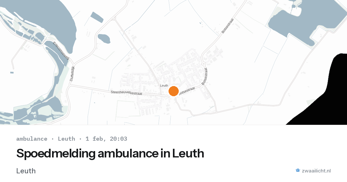 Spoedmelding ambulance in Leuth — 1 feb 2026