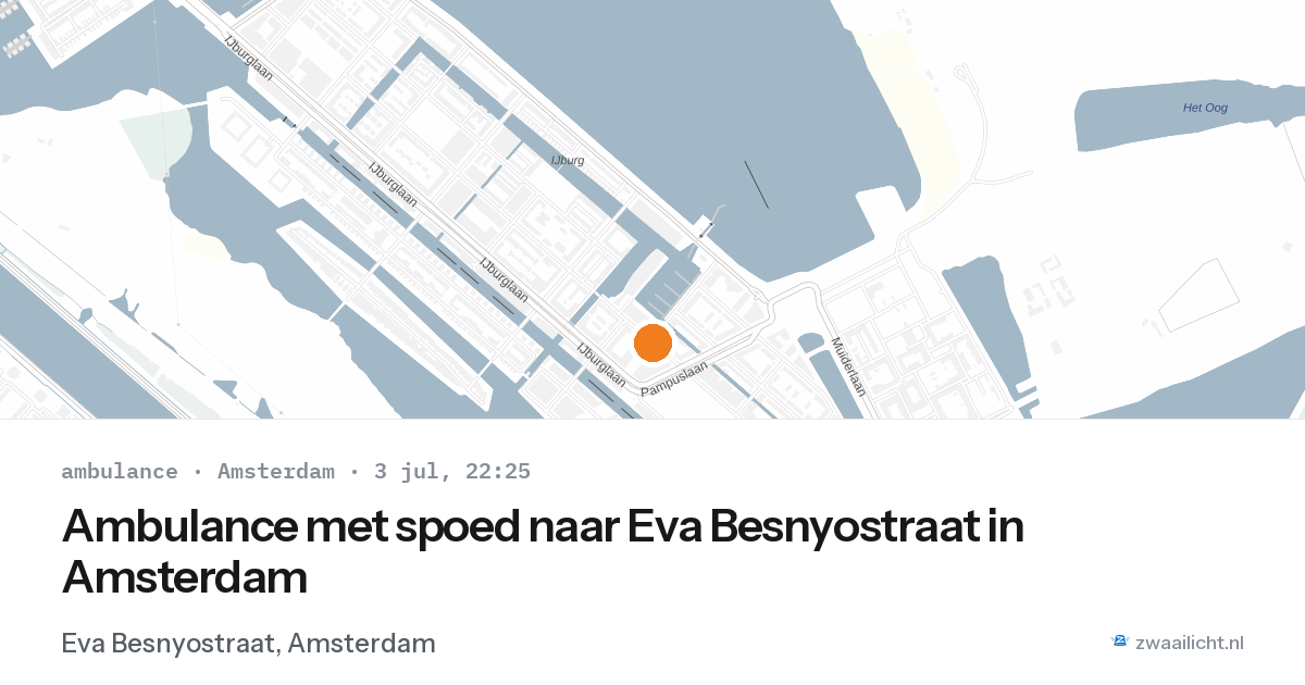 Ambulance met spoed naar Eva Besnyostraat in Amsterdam — 3 jul 2026