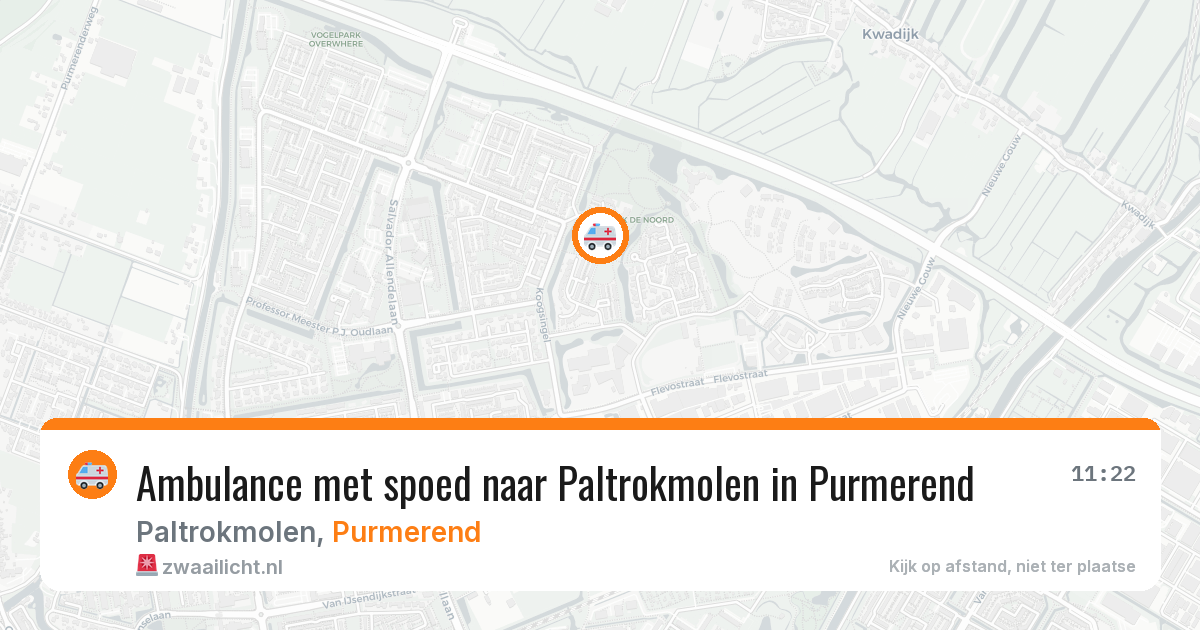 Ambulance met spoed naar Paltrokmolen in Purmerend — 26 apr 2026