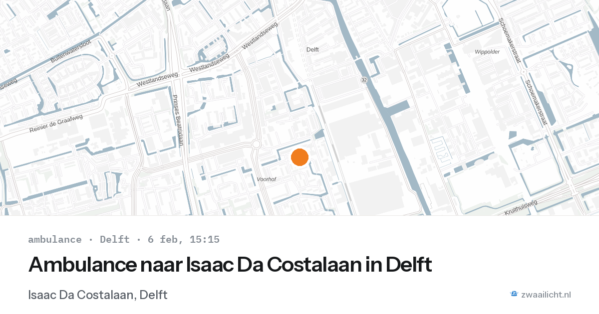 Ambulance naar Isaac Da Costalaan in Delft — 6 feb 2026