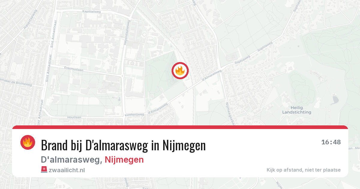 Brand bij D'almarasweg in Nijmegen — 16 mei 2026