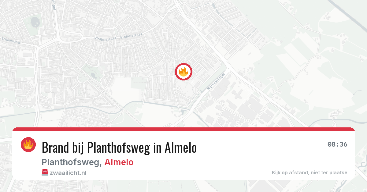 Brand bij Planthofsweg in Almelo — 19 jun 2026
