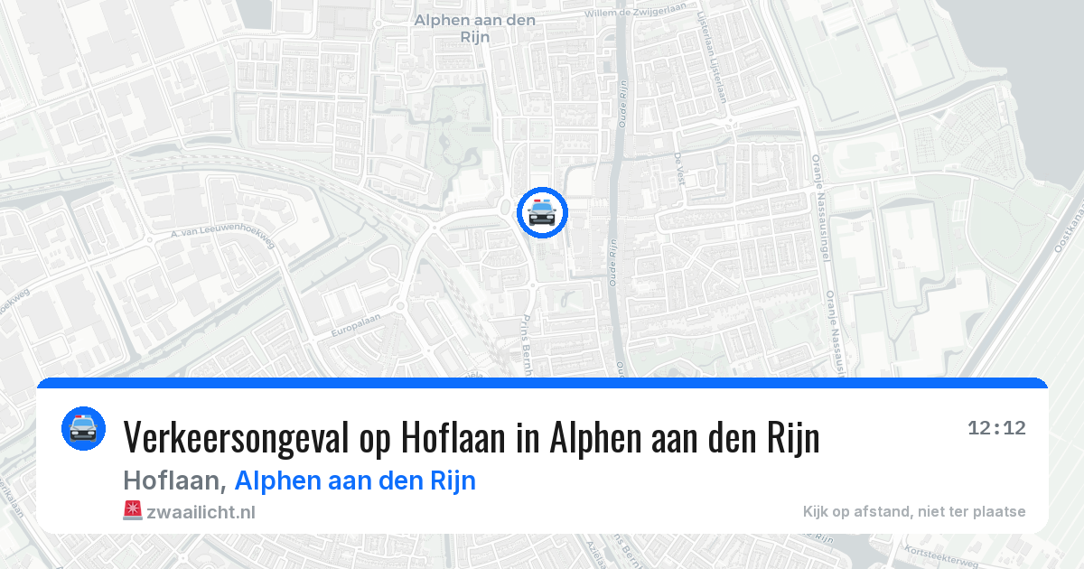 Verkeersongeval op Hoflaan in Alphen aan den Rijn — 22 jul 2026
