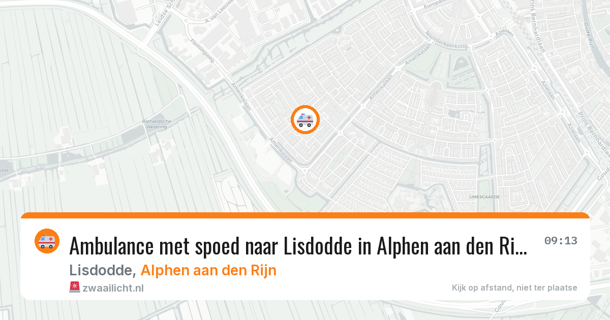 Ambulance met spoed naar Lisdodde in Alphen aan den Rijn — 20 jun 2026