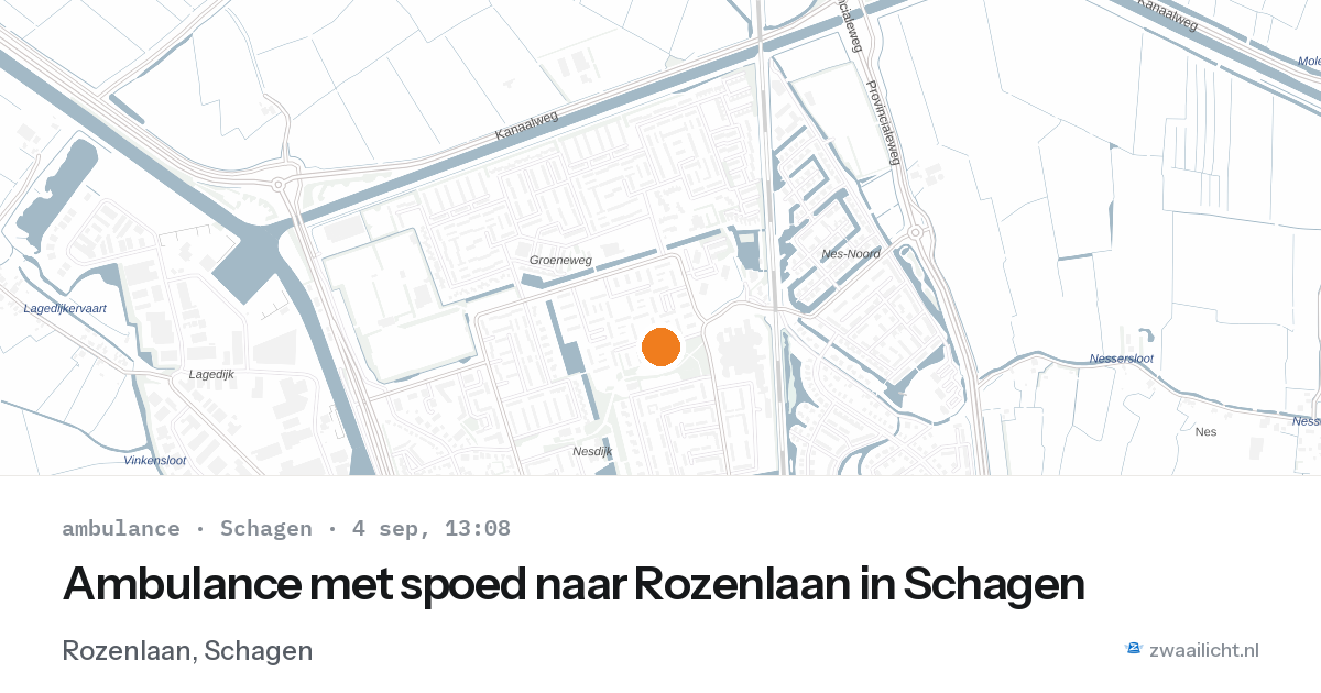 Ambulance met spoed naar Rozenlaan in Schagen — 4 sep 2026