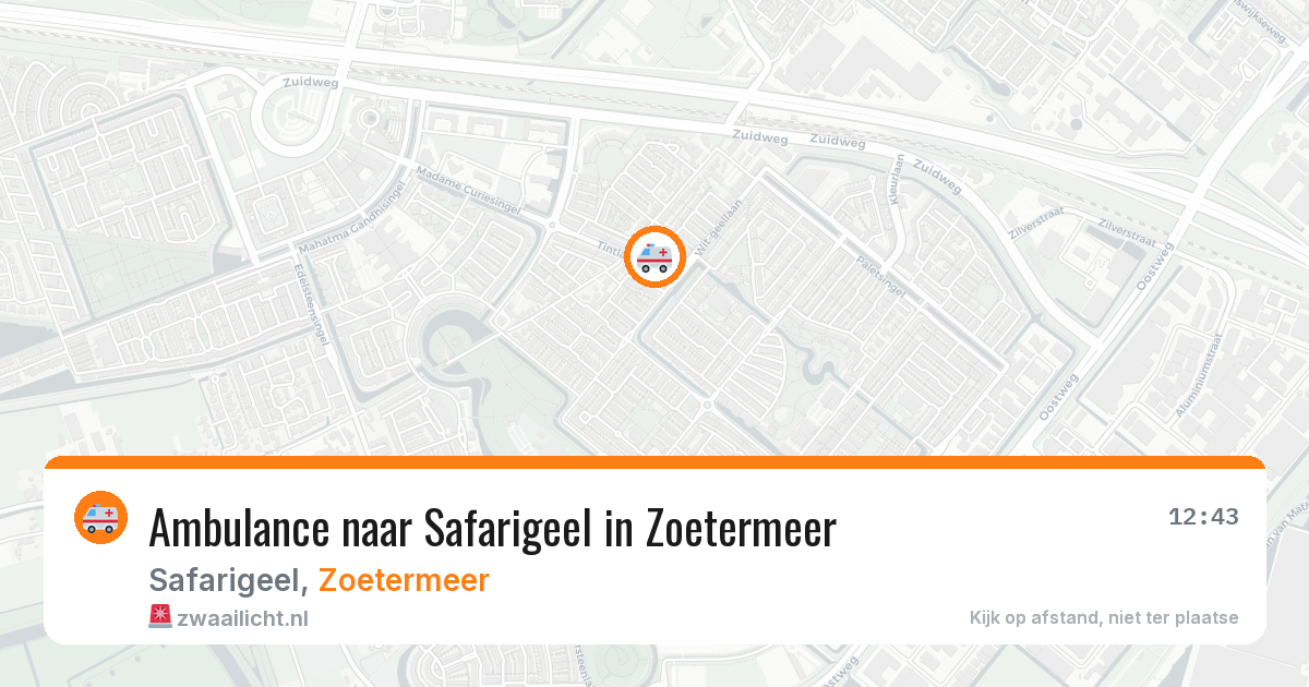 Ambulance naar Safarigeel in Zoetermeer — 8 aug 2026