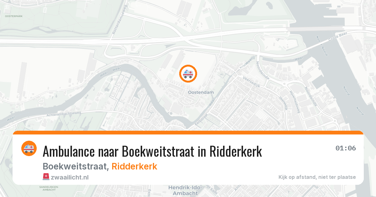 Ambulance naar Boekweitstraat in Ridderkerk — 24 mei 2026