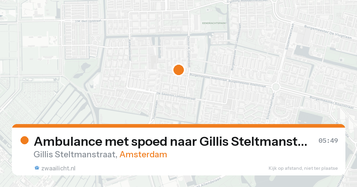 Ambulance met spoed naar Gillis Steltmanstraat in Amsterdam — 20 aug 2026