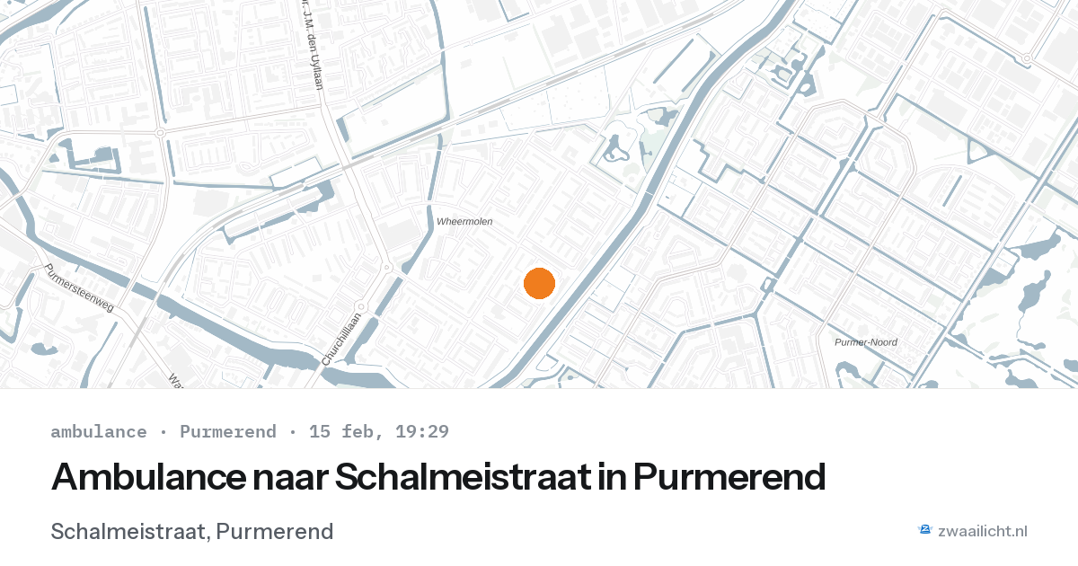 Ambulance naar Schalmeistraat in Purmerend — 15 feb 2026