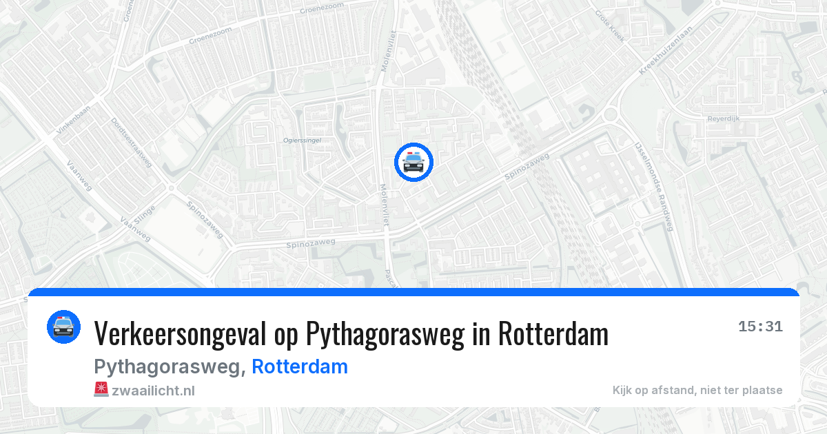 Verkeersongeval op Pythagorasweg in Rotterdam — 2 jul 2026