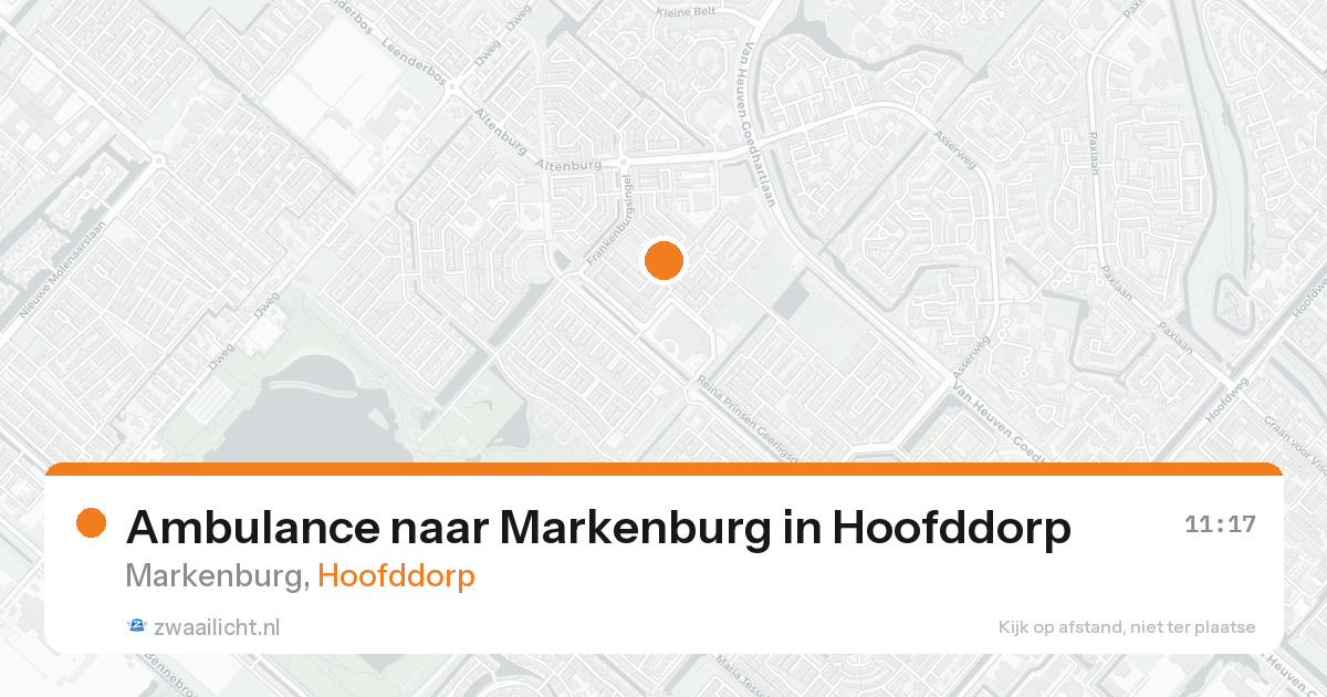 Ambulance naar Markenburg in Hoofddorp — 21 aug 2026