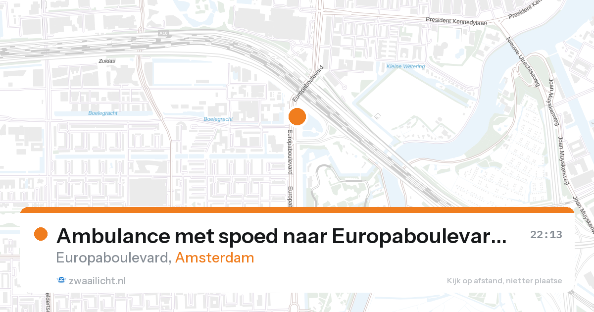 Ambulance met spoed naar Europaboulevard in Amsterdam — 27 aug 2026
