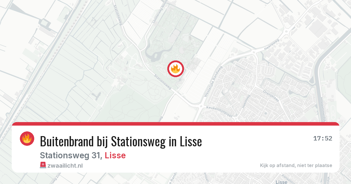 Buitenbrand bij Stationsweg in Lisse — 4 jun 2026