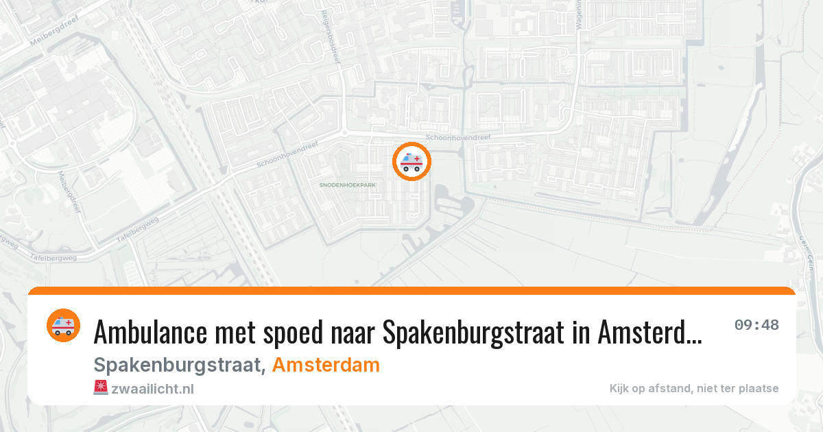 Ambulance met spoed naar Spakenburgstraat in Amsterdam — 21 jun 2026
