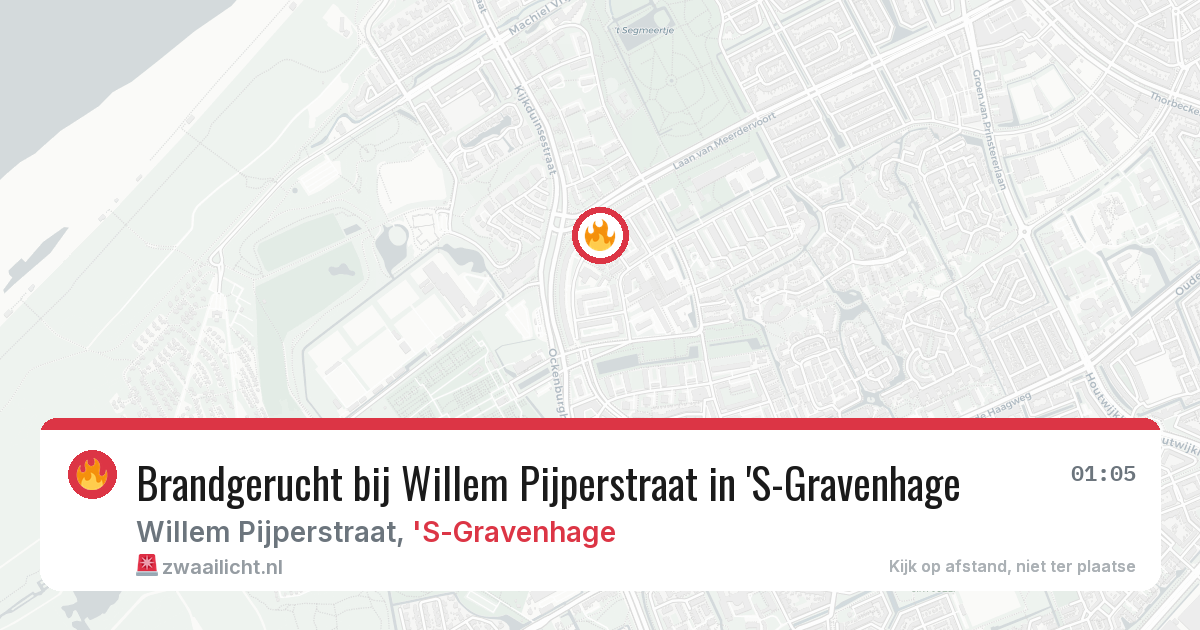 Brandgerucht bij Willem Pijperstraat in 'S-Gravenhage — 13 aug 2026