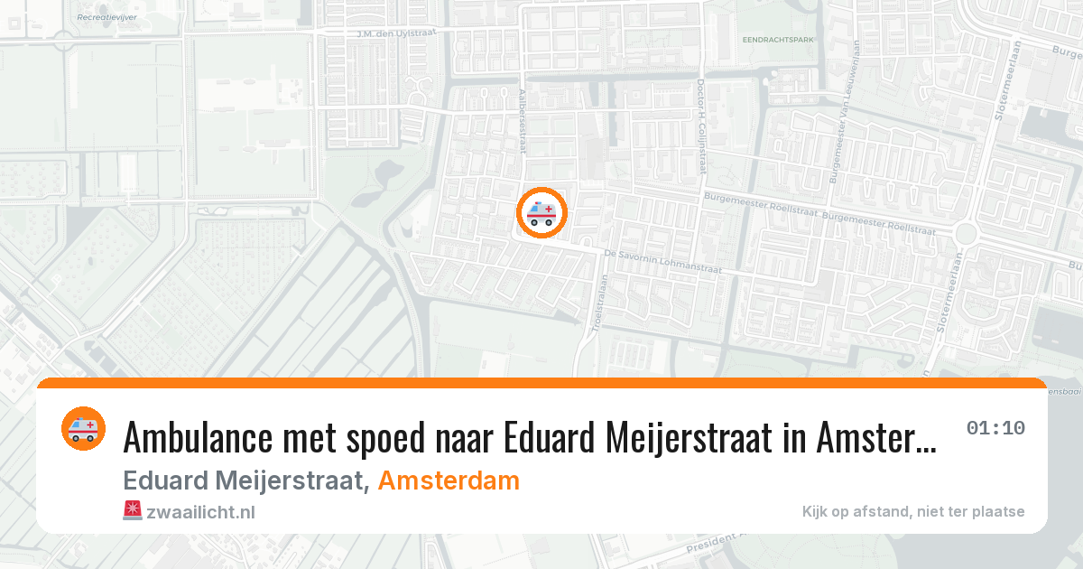 Ambulance met spoed naar Eduard Meijerstraat in Amsterdam — 25 jun 2026