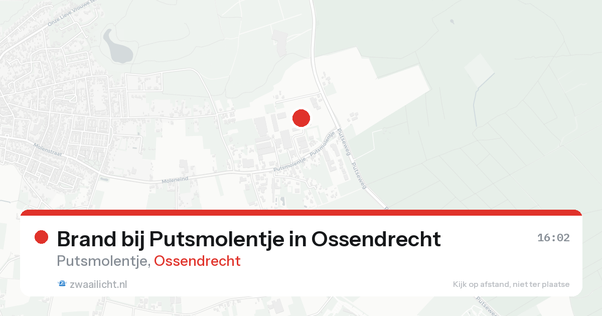 Brand bij Putsmolentje in Ossendrecht — 24 aug 2026