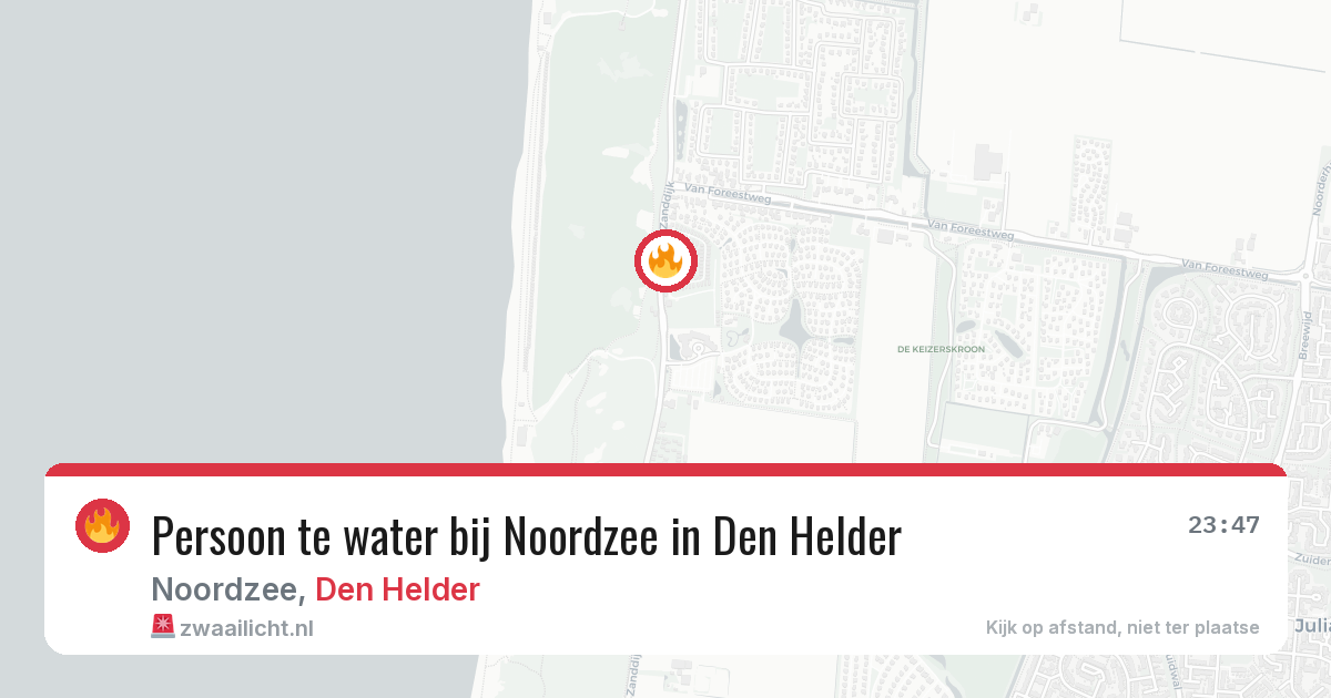 Persoon te water bij Noordzee in Den Helder — 4 jul 2026