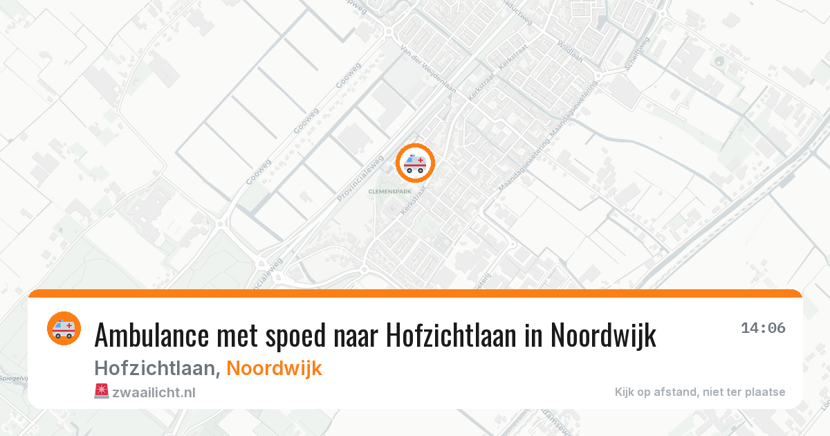Ambulance met spoed naar Hofzichtlaan in Noordwijk — 12 aug 2026