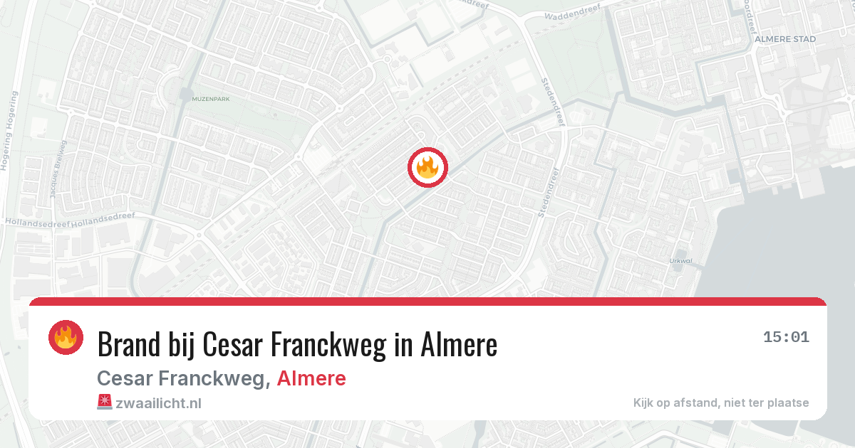 Brand bij Cesar Franckweg in Almere — 29 apr 2026