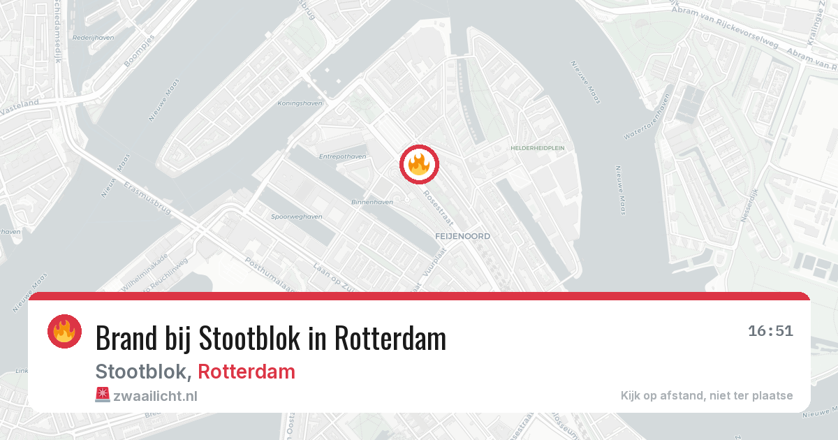 Brand bij Stootblok in Rotterdam — 12 aug 2026