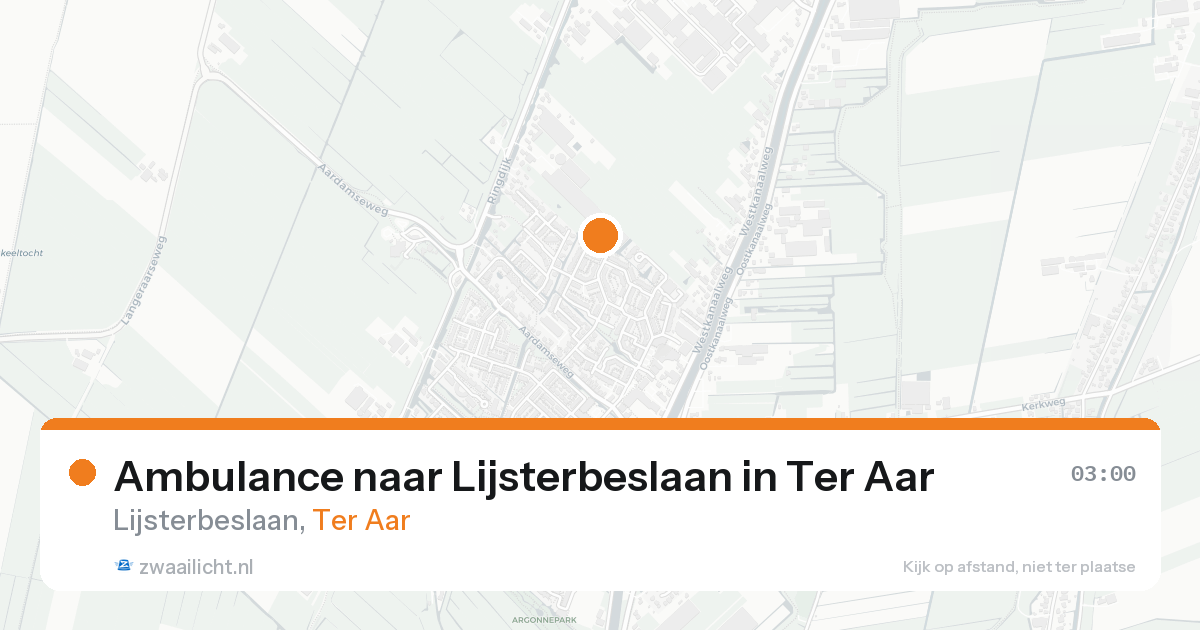 Ambulance naar Lijsterbeslaan in Ter Aar — 24 aug 2026