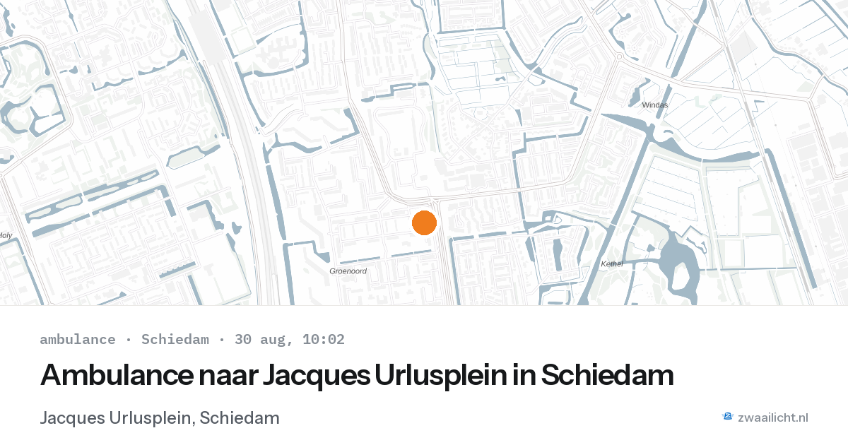 Ambulance naar Jacques Urlusplein in Schiedam — 30 aug 2026