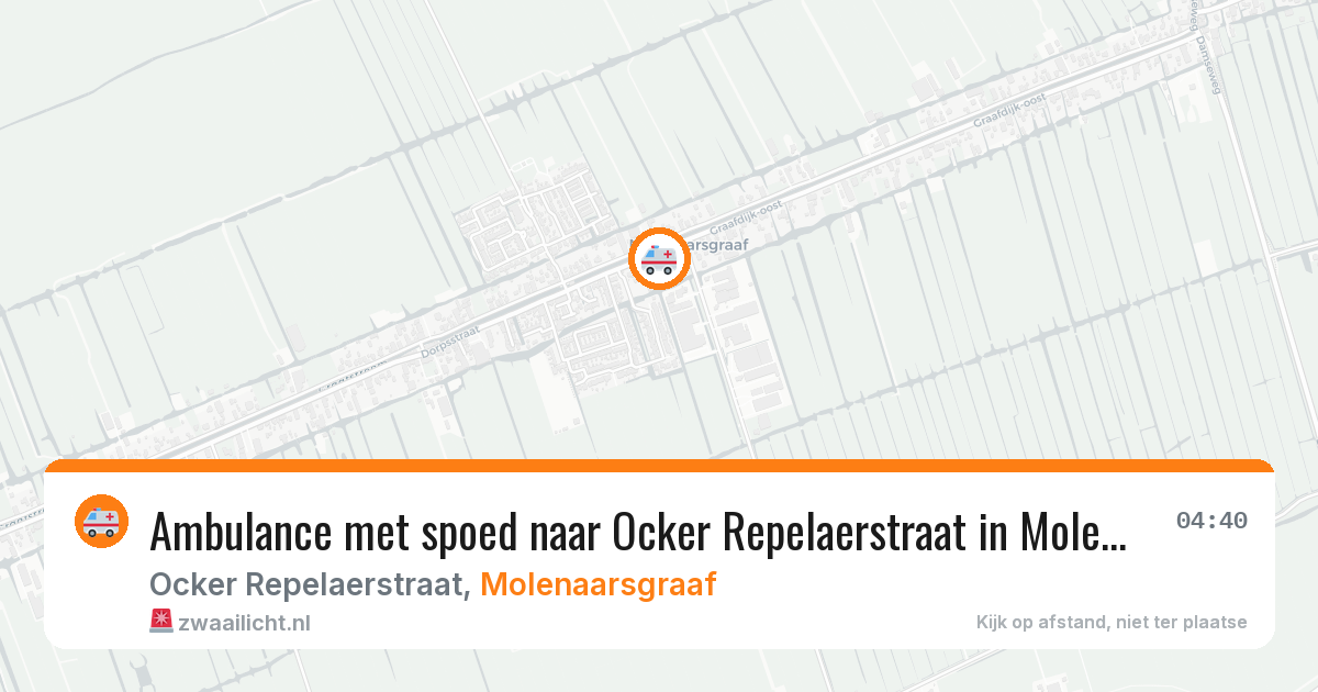 Ambulance met spoed naar Ocker Repelaerstraat in Molenaarsgraaf — 28 apr 2026