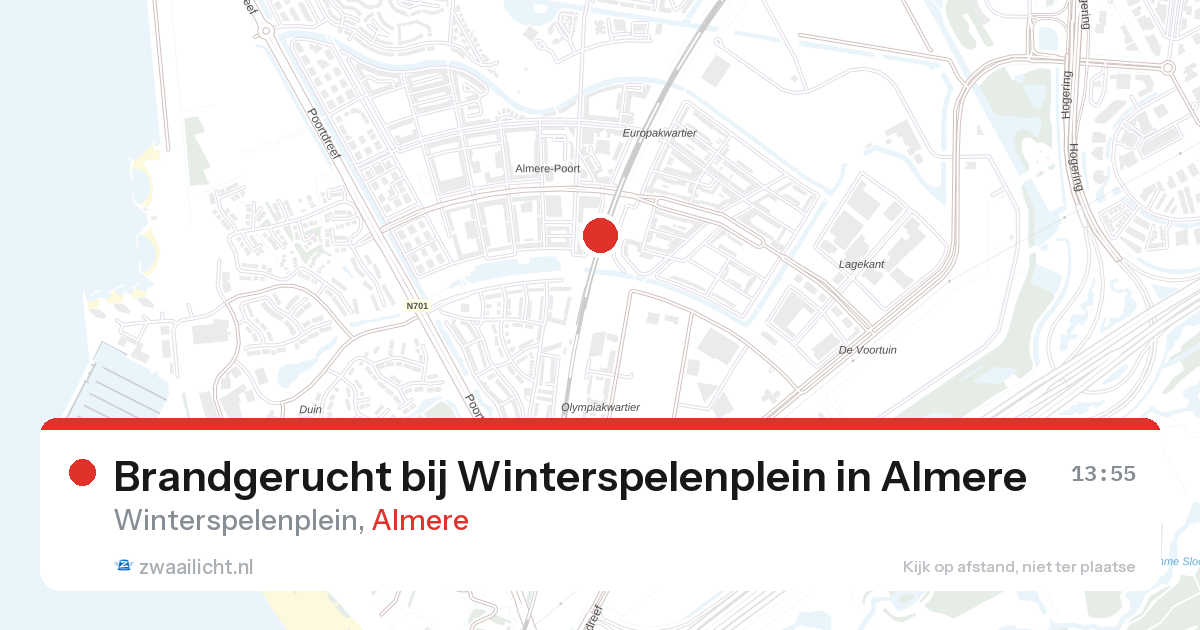 Brandgerucht bij Winterspelenplein in Almere — 3 mei 2026