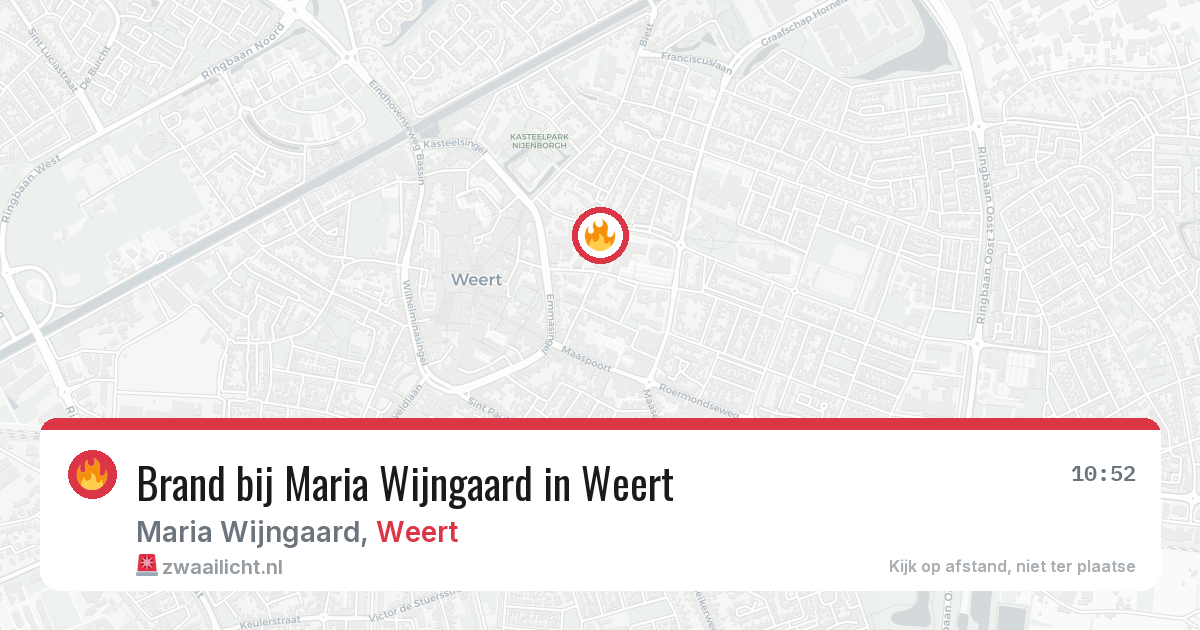 Brand bij Maria Wijngaard in Weert — 27 mei 2026