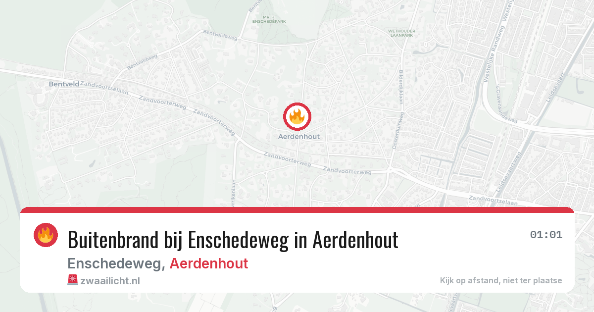 Buitenbrand bij Enschedeweg in Aerdenhout — 22 mrt 2026