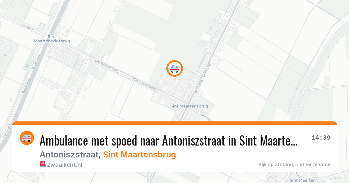 Ambulance met spoed naar Antoniszstraat in Sint Maartensbrug — 23 mei 2026