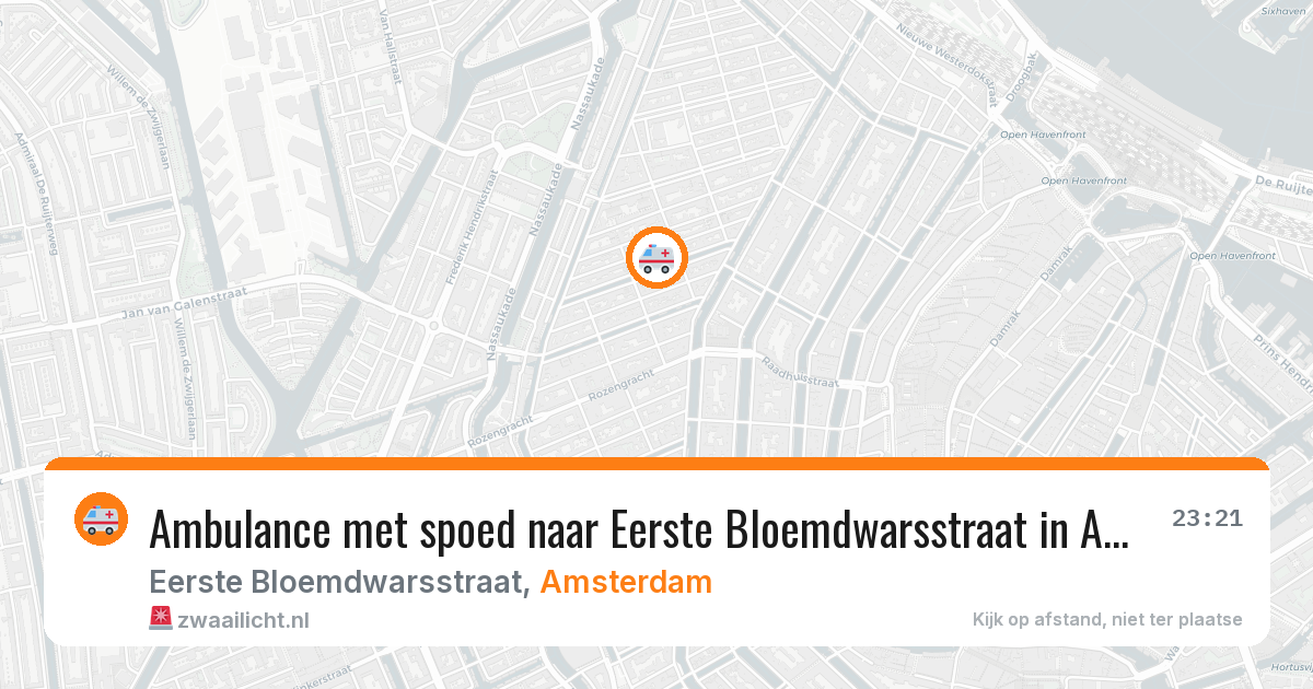 Ambulance met spoed naar Eerste Bloemdwarsstraat in Amsterdam — 30 apr 2026