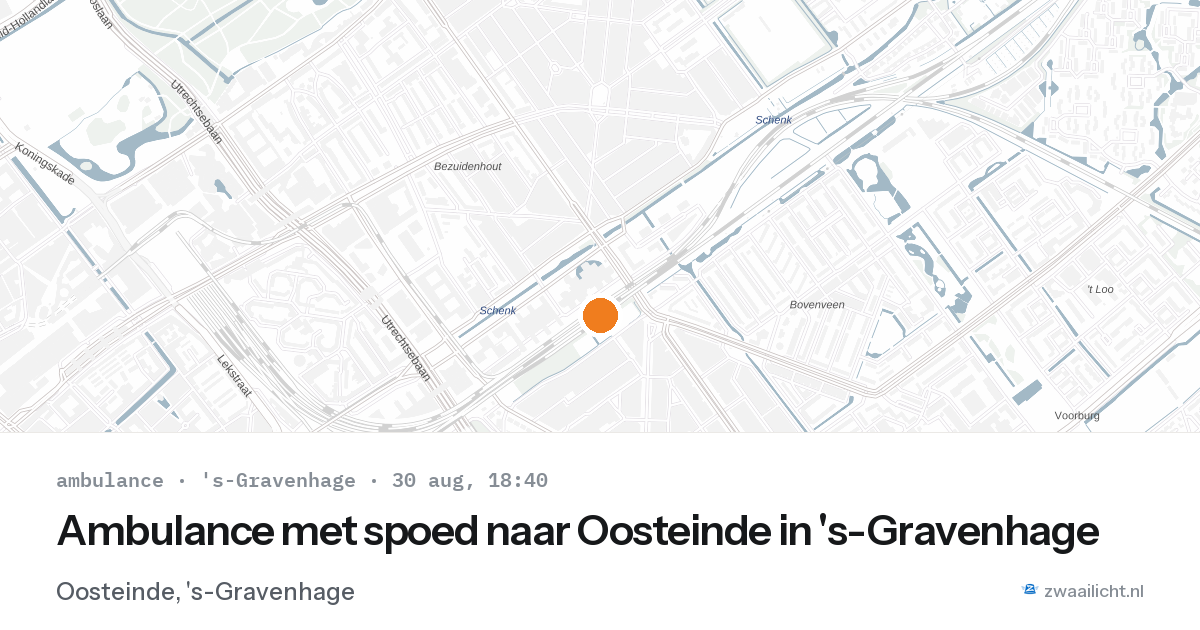Ambulance met spoed naar Oosteinde in 's-Gravenhage — 30 aug 2026
