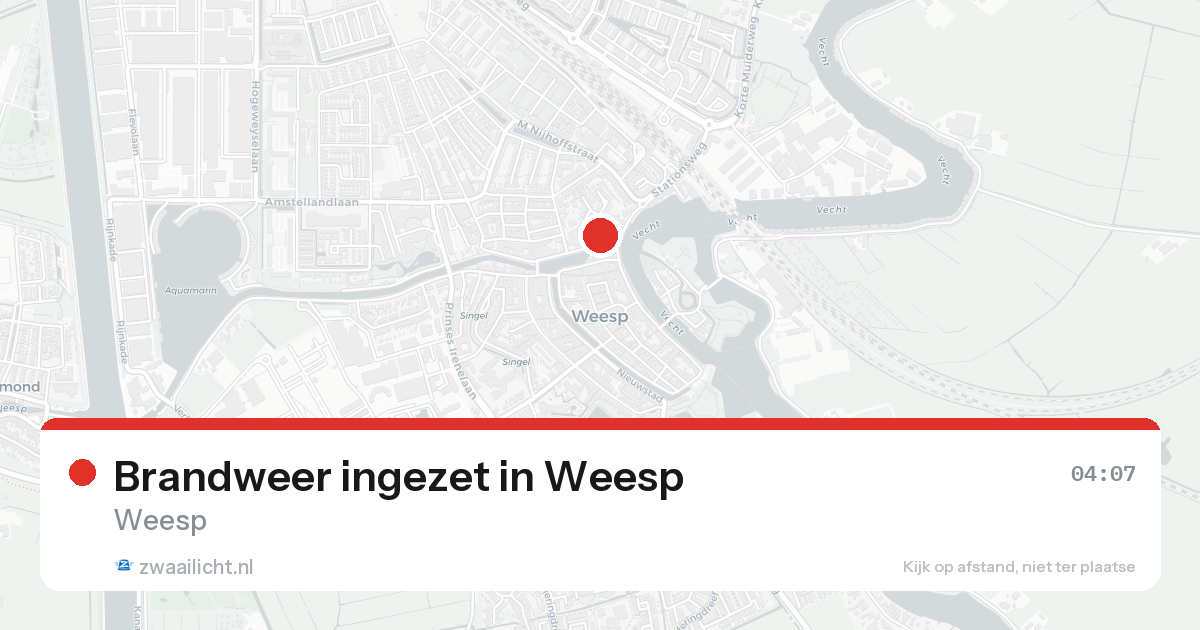 Brandweer ingezet in Weesp — 12 jun 2026 | 🚨 Zwaailicht.nl