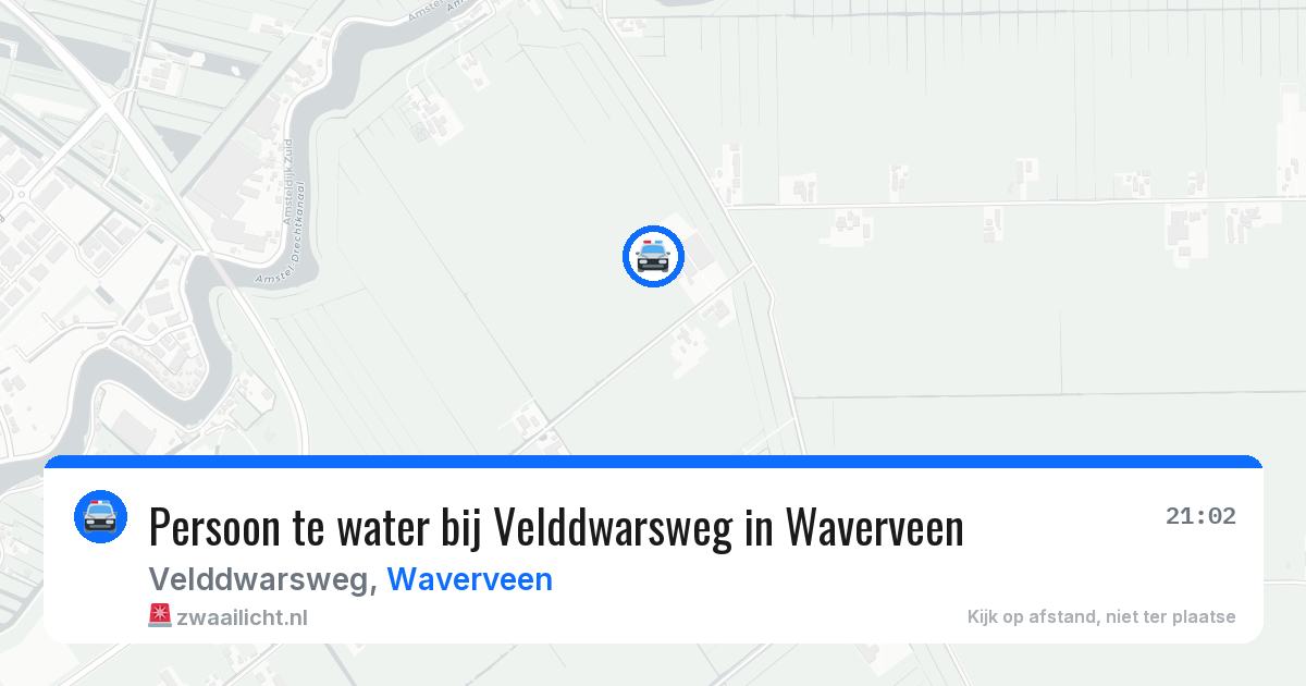Persoon te water bij Velddwarsweg in Waverveen — 25 jun 2026
