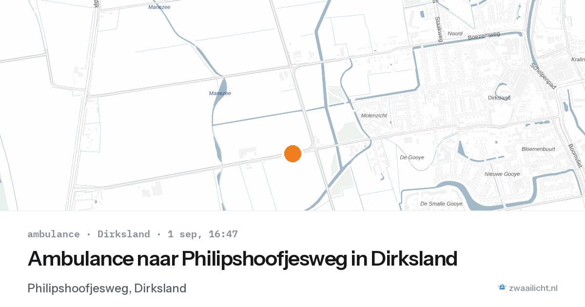 Ambulance naar Philipshoofjesweg in Dirksland — 1 sep 2026