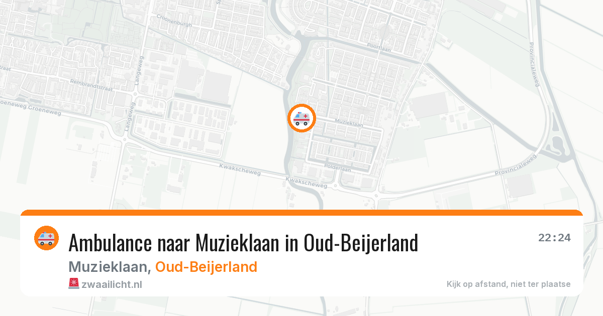 Ambulance naar Muzieklaan in Oud-Beijerland — 3 jul 2026