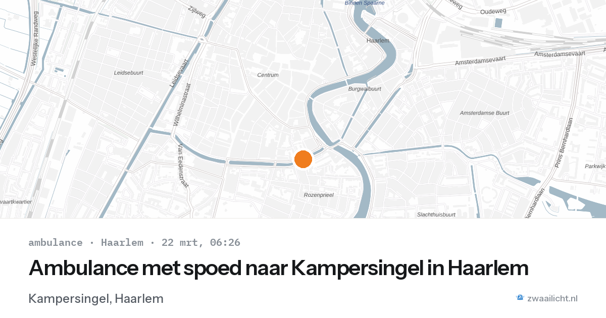 Ambulance met spoed naar Kampersingel in Haarlem — 22 mrt 2026