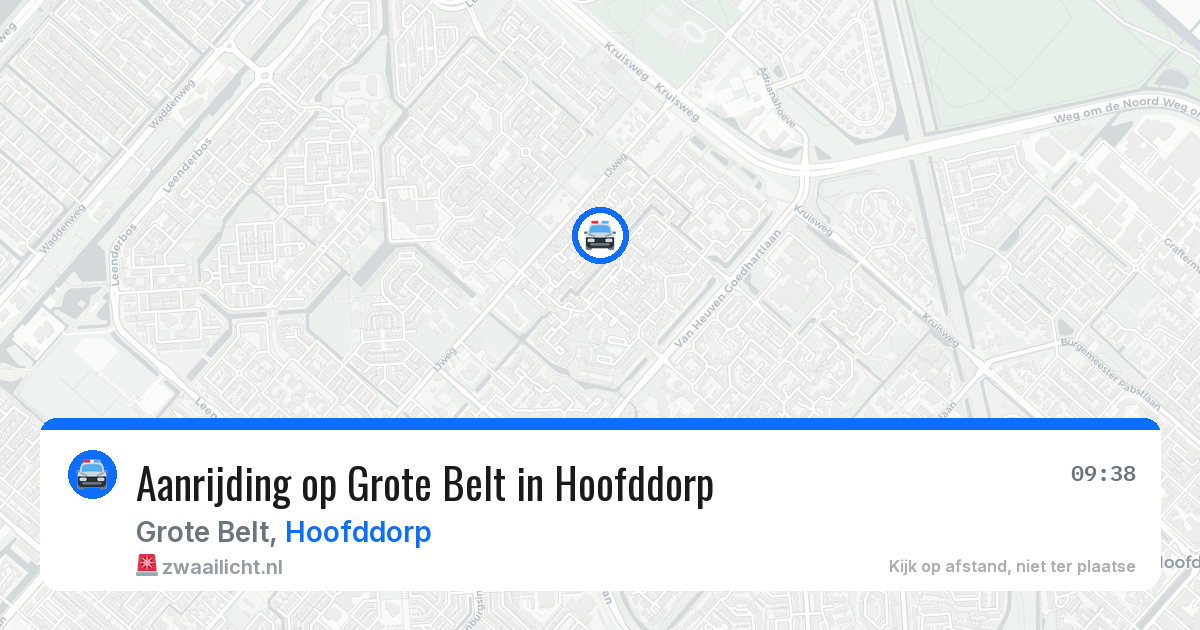 Aanrijding op Grote Belt in Hoofddorp — 26 mrt 2026